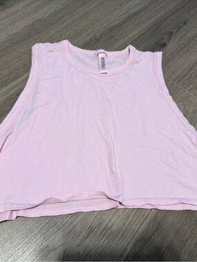 SKIMS Light Pink Cropped Tank Top